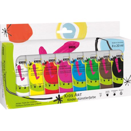 KREUL Kids Art Kinder-Künstlerfarbe 20 ml Tuben 8er Set