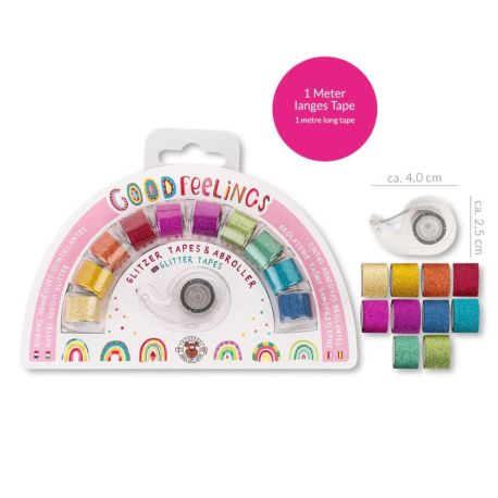 GOOD FEELINGS Regenbogen Glitzertape inkl. Abroller