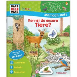WAS IST WAS Junior Mitmach-Heft Kennst du unsere Tiere?
