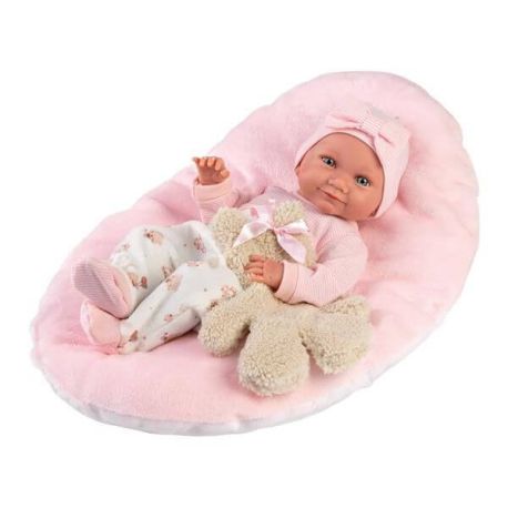 Babypuppe Nica mit Kissen rosa 40cm