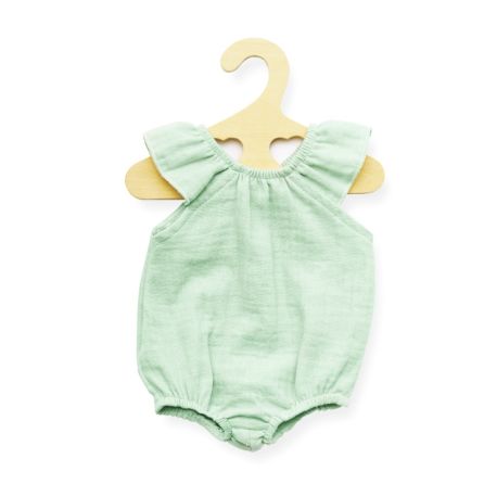 Puppen-Body mit Rüschen aus 100 % Bio-Baumwolle, mint, Gr. 35-45 cm
