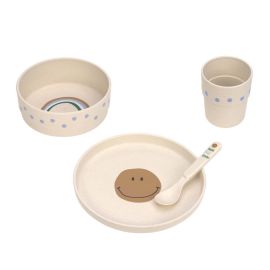 Dish Set PP Cellulose Happy Rascals Smile sky blue