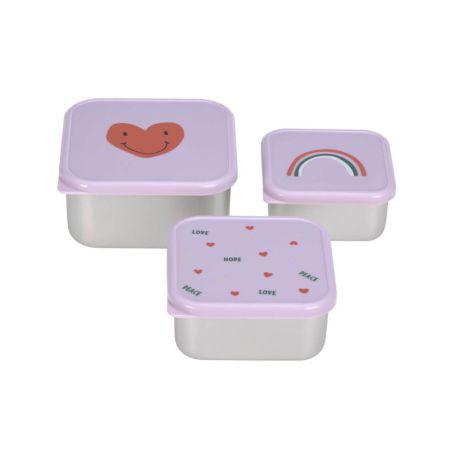 Snackbox Stainless Steel 3 pcs Happy Rascals
