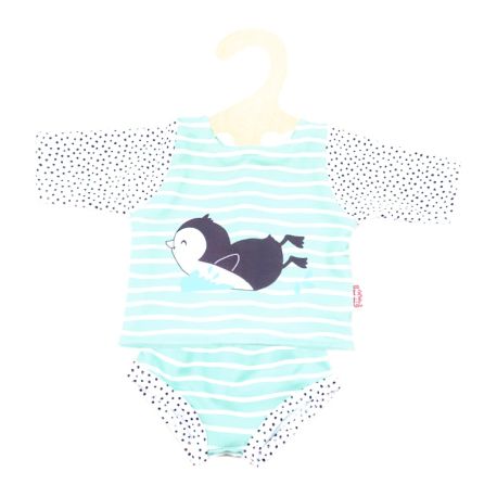 Puppen-Schwimm-Outfit Pinguin Pünktchen, 2-teilig, Gr. 35-45 cm