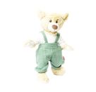 Puppen-Latzhose aus 100 % Bio-Baumwolle, salbeigrün, mit weißem T-Shirt, 2-teilig, Gr. 35-45 cm