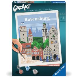 Ravensburger CreArt - Malen nach Zahlen 23685 - Farbenfrohes Ravensburg - ab 12 Jahren - Jubiläum 50 Jahre Ravensburge