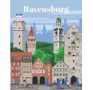 Ravensburger CreArt - Malen nach Zahlen 23685 - Farbenfrohes Ravensburg - ab 12 Jahren - Jubiläum 50 Jahre Ravensburge