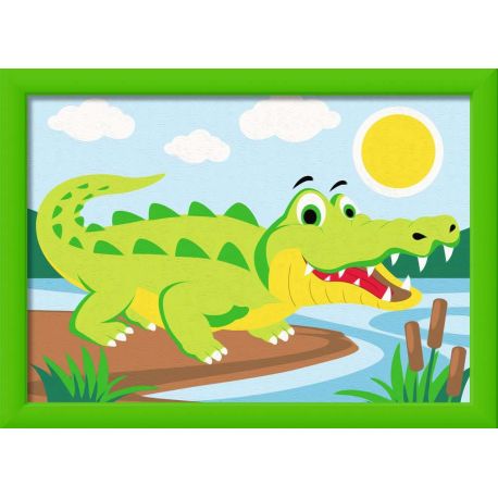 Ravensburger CreArt 23953 - Krokodil an Land - Malen nach Zahlen für Kinder ab 7 Jahre