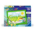 Ravensburger CreArt 23953 - Krokodil an Land - Malen nach Zahlen für Kinder ab 7 Jahre