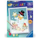 Ravensburger CreArt 23956 - Bezaubernder Schneemann - Malen nach Zahlen Winter für Kinder ab 9 Jahre