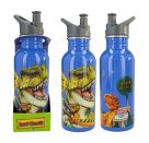 Dino World Trinkflasche Edelstahl DANGER