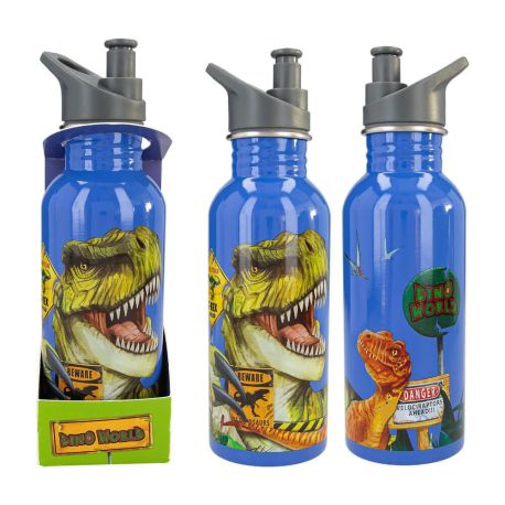 Dino World Trinkflasche Edelstahl DANGER
