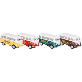 VW Microbus mit Druck (1962), Spritzguss, 1:64, L  6,5 cm sortiert (1 Stück)