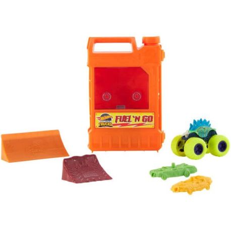 Hot Wheels Monster Trucks Stunt N  Go Fossil Fuel Playset (EC)