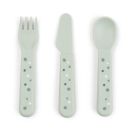 Foodie Kinderbesteck-Set Happy dots Grün