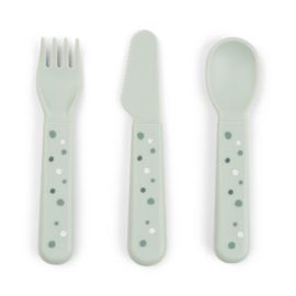 Foodie Kinderbesteck-Set Happy dots Grün