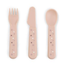 Foodie Kinderbesteck-Set Happy dots Rosa