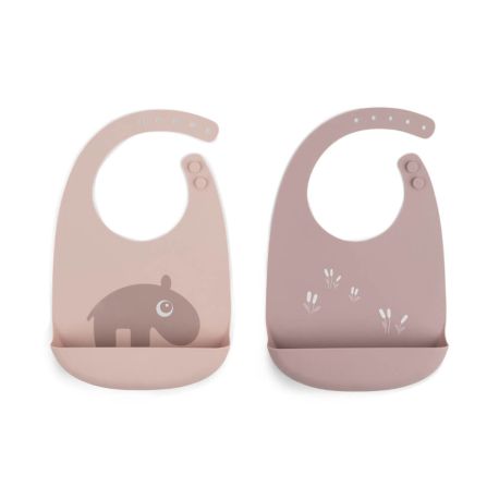 Silikon Lätzchen 2-er Pack Ozzo Rosa