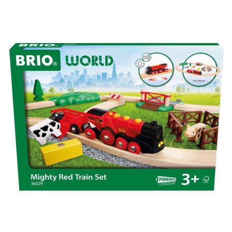 BRIO World - 36029 Rote Lola Bauernhof Zugset | Zugset für Kinder ab 3 Jahren