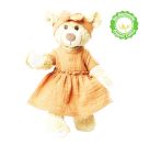 Puppenkleid aus 100 % Bio-Baumwolle mit Rüschen und Haarband, karamell, 2-teilig, Gr. 28-35 cm