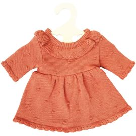 Puppen-Strickkleid aus 100 % Bio-Baumwolle, pfirsich, Gr. 35-45 cm