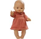 Puppen-Strickkleid aus 100 % Bio-Baumwolle, pfirsich, Gr. 35-45 cm
