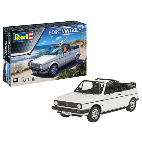 Geschenkset 50 Years of VW Golf 1, Revell Modellbausatz mit Basiszubehör