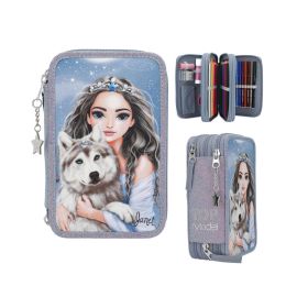 TOPModel 3 Fach Federtasche WOLF