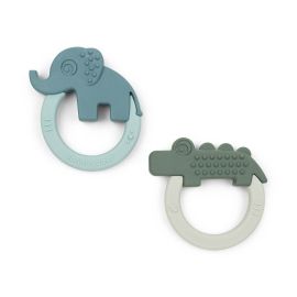 Beißring 2-er Pack Deer friends Grün Blau