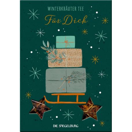 Grußkarte mit Tee - Cozy Christmas, sort.