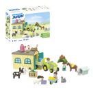 PLAYMOBIL 71656 1.2.3: Bauernhof-Abenteuer mit Traktor, Anhänger und tierischen Freunden
