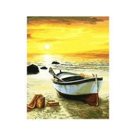 Malen nach Zahlen - Fischerboot am Strand
