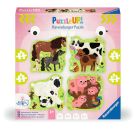 Puzzle UP! Bauernhoftiere von Ravensburger, 12004001 - 4 konturgeformte Puzzles mit 4, 6, 8, 10 Teilen, mit großen Bil