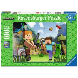 Ravensburger Kinderpuzzle - 12004176 Minecraft Steve und Alex - Puzzle für Kinder ab 6 Jahren, mit 100 Teilen im XXL-F