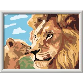 Ravensburger CreArt - Malen nach Zahlen 23995 - Löwe mit Baby - ab 9 Jahren