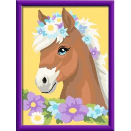 Ravensburger CreArt - Malen nach Zahlen 23999 - Pferd mit Blumen - ab 9 Jahren
