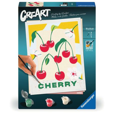Ravensburger CreArt - Malen nach Zahlen 25514 - Kirschen - ab 12 Jahren für Einsteiger