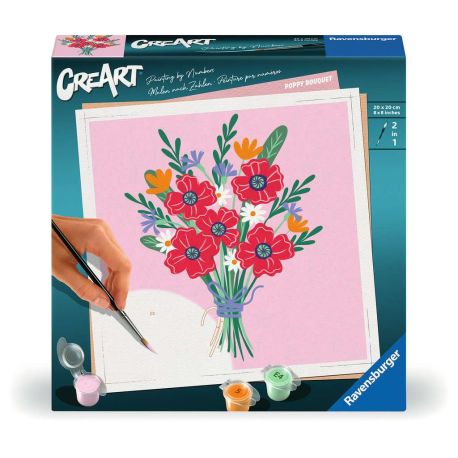 Ravensburger CreArt - Malen nach Zahlen 25519 - Mohnblumenstrauß - ab 12 Jahren