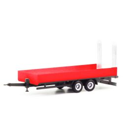 herpa - LKW Tiefladetandemanhänger mit Auffahrrampen 2achs, rot