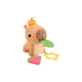 Fisher-Price sensorisches Babyspielzeug Kuschel-Capybara Plüschtier mit Beißring und Rassel für Neugeborene