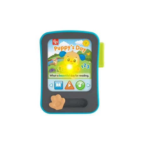 Fisher-Price Lernspaß Hündchen Geschichtenerzähler Baby elektronisches Lernspielzeug mit Musik und Lichtern, mehrsprac