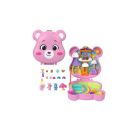 Polly Pocket x Glücksbärchi Puppen & Spielset mit Spielzeugauto und thematischen Accessoires, Reisespielzeug-Schatulle