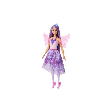 Barbie-Puppe Fantasie-Modeset mit Accessoires inklusive Meerjungfrauen-Schwanzflosse, Feenflügeln und Ketten