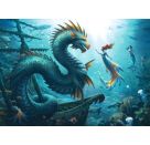 Ravensburger Puzzle 12001434 - Enchanted Depths: Dragon, Mermaid and Turtles - 1000 Teile Puzzle für Erwachsene und Ki