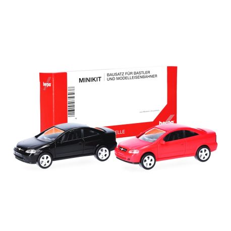 herpa - MiniKit Opel Coupé (2000), Schwarz und Magmarot, 2 Stück