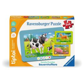 Ravensburger tiptoi Puzzle 00229 - 3 erste Puzzles: Bauernhoftiere, niedliche Rahmenpuzzles für Kinder ab 2 Jahren
