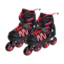 New Sports Inliner schwarz rot ABEC 7, Größe 31-34