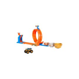 Hot Wheels Monster Trucks Loop & Flip Trophy Challenge-Spielset und Die-Cast-Bigfoot Spielzeugtruck