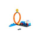 Hot Wheels City Super Polizeiwache-Spielset mit Spielzeug-Polizeiwagen im Maßstab 1:64 und anpassbarer Rennbahn mit Lo