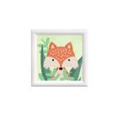 DIAMOND DOTZ® Original Diamond Painting   Woodland Fox   9,5 x 9,5 cm mit Bilderrahmen, 674 Diamant Mosaiksteine, Krea